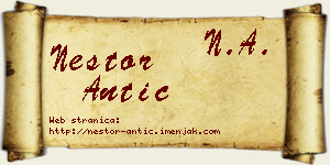 Nestor Antić vizit kartica